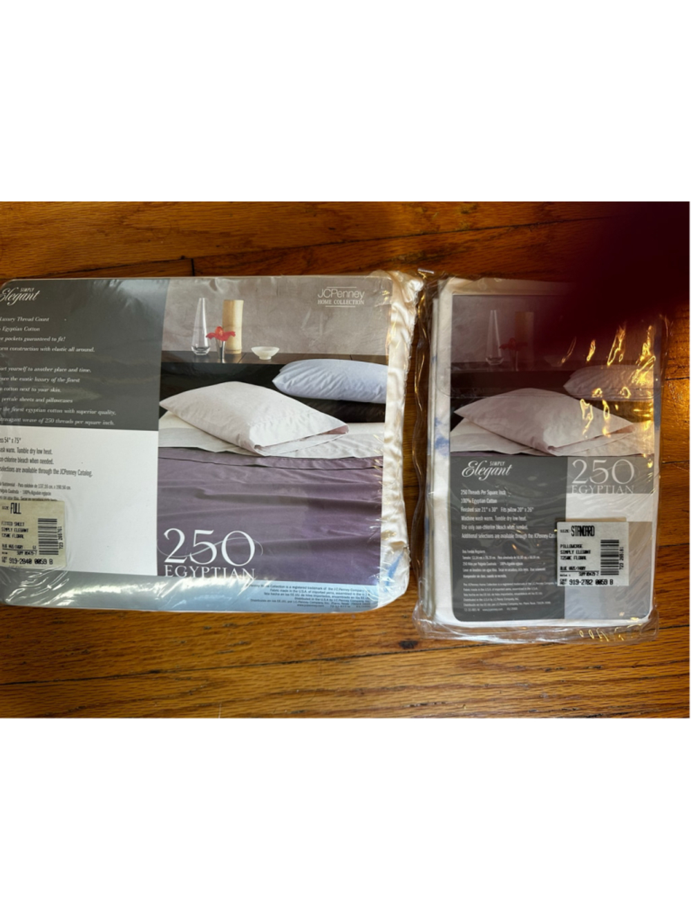 VTG JCPenney Home Simply Elegant 250TC Egyptian Cotton Full Fitted & Pillowcases